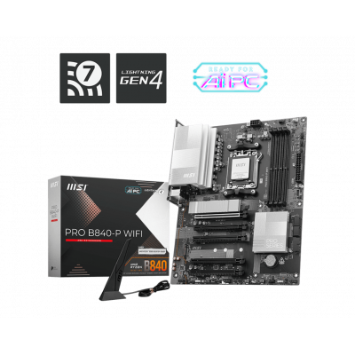 Материнская плата MSI PRO B840-P WIFI AM5 4xDDR5 4xSATA3 RAID 2xM.2 1xHDMI 1xType-C ATX
