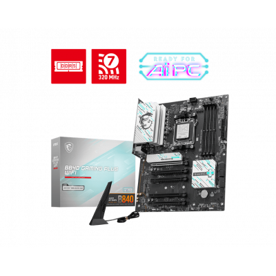 Материнская плата MSI B840 GAMING PLUS WIFI AM5 4xDDR5 4xSATA3 RAID 2xM.2 1xHDMI 1xType-C ATX