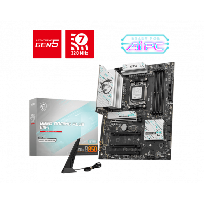 Материнская плата MSI B850 GAMING PLUS WIFI AM5 4xDDR5 4xSATA3 RAID 3xM.2 DP 2xType-C ATX