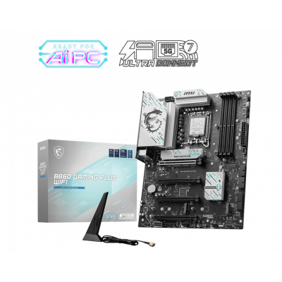 Материнская плата MSI B860 GAMING PLUS WIFI LGA1851 4xDDR5 4xSATA3 RAID 3xM.2 HDMI DP Type-C ATX