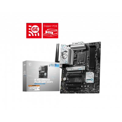Материнская плата MSI B760 GAMING PLUS WIFI DDR4 LGA1700 B760 4xDDR4 4xSATA3 RAID 2xM.2 HDMI DP ATX