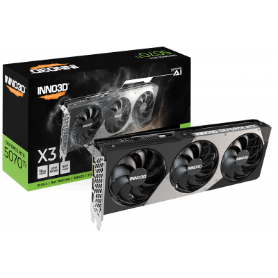 Видеокарта Inno3D GeForce RTX5070 Ti X3 OC 16G GDDR7 256-bit 1xHDMI 3xDP N507T3-16D7X-176068N
