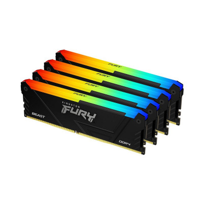 Оперативная память 64GB Kit (4x16Gb) DDR4 3200MHz Kingston FURY Beast RGB CL16 KF432C16BB12AK4/64