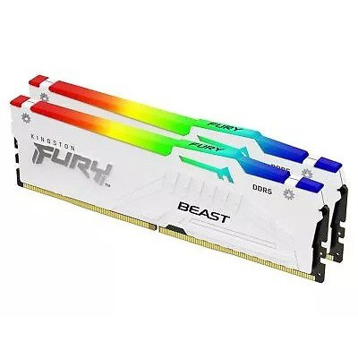 Оперативная память  32GB Kit (2x16) DDR5 5600MHz Kingston FURY Beast Whit RGB CL36 KF556C36BWEAK2-32