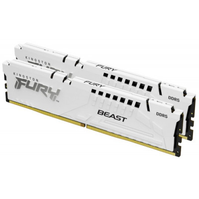 Оперативная память  32GB Kit (2x16) DDR5 6000MHz Kingston FURY Beast White EXPO C30 KF560C30BWEK2-32
