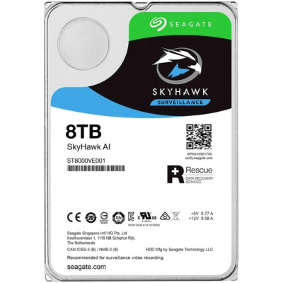Жесткий диск для видеонаблюдения  8Tb Seagate SkyHawk AI SATA3 3.5