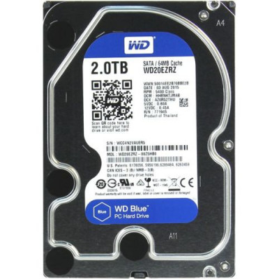 Жесткий диск HDD 2Tb Western Digital Blue SATA 6Gb/s 64Mb 5400rpm WD20EZRZ
