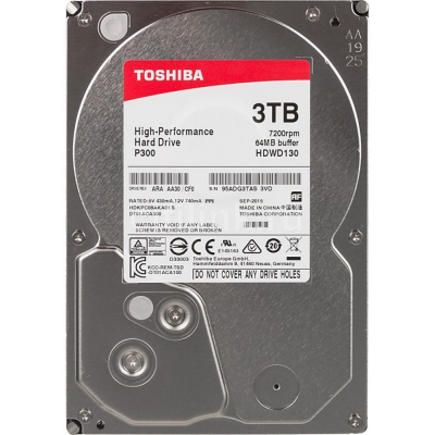 Жесткий диск HDD 3Tb TOSHIBA P300 SATA 6Gb/s  7200rpm 64Mb 3.5