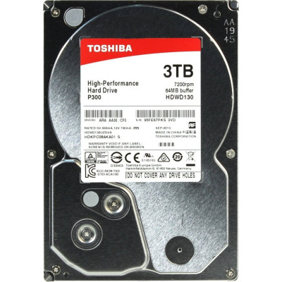 Жесткий диск HDD  3Tb TOSHIBA P300 SATA 6Gb/s 7200rpm 64Mb 3.5