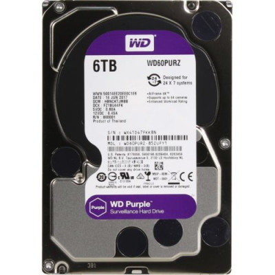 Жесткий диск для видеонаблюдения HDD  6Tb Western Digital Purple SATA 6Gb/s 64Mb 3,5