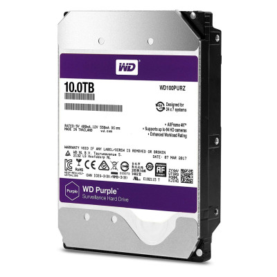Жесткий диск для видеонаблюдения HDD 10Tb Western Digital Purple SATA 6Gb/s 256Mb 3,5