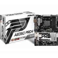 Материнская плата ASRock AB350 PRO4 Socket AM4 B350 4xDDR4 6xSATA3 RAID D-Sub DVI HDMI ATX BOX