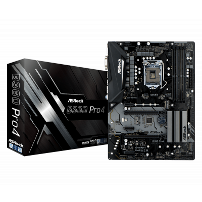 Материнская плата ASRock B360 PRO4 LGA1151 INTEL B360 4xDDR4 6xSATA3 D-Sub DVI HDMI  ATX