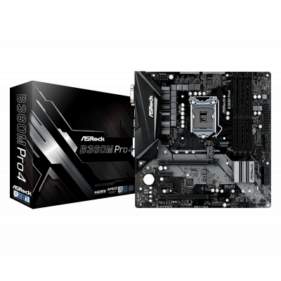 Материнская плата ASRock B360M PRO4 LGA1151 4xDDR4 6xSATA3 1xUM.2 1xM.2 D-Sub DVI HDMI microATX
