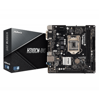 Материнская плата ASRock  H310CM-DVS LGA1151 INTEL H310 2xDDR4 4xSATA3 1xD-Sub 1xDVI-D mATX