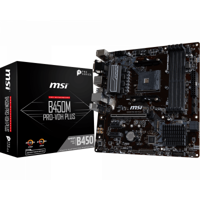 Материнская плата MSI B450M PRO-VDH PLUS AM4 B450 4xDDR4 4xSATA3 1xM.2 VGA DVI HDMI mATX