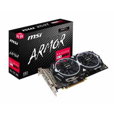 Видеокарта MSI  Radeon RX 580, 8GB GDDR5 256-bit 1xDVI 2xHDMI 2xDP RX 580 ARMOR 8G OC