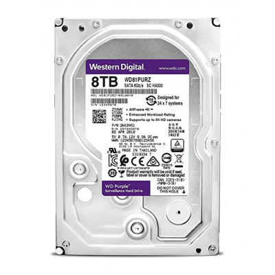 Жесткий диск для видеонаблюдения HDD  8Tb Western Digital Purple SATA3 256Mb 7200rpm 3,5