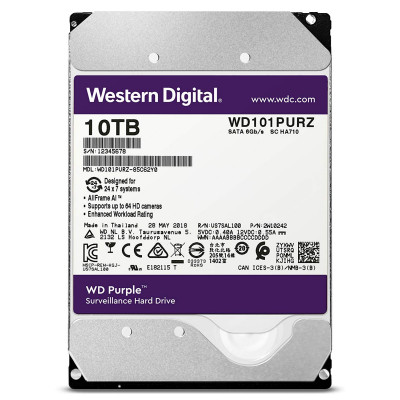 Жесткий диск для видеонаблюдения HDD 10Tb Western Digital Purple SATA3 256Mb 7200rpm 3,5