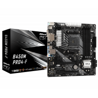Материнская плата ASRock B450M PRO4-F AM4 4xDDR4 4xSATA3 RAID 1xUM.2 1xM.2 D-Sub DVI HDMI mATX