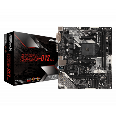 Материнская плата ASRock A320M-DVS R4.0 AM4 2xDDR4 4xSATA3 RAID D-Sub DVI mATX