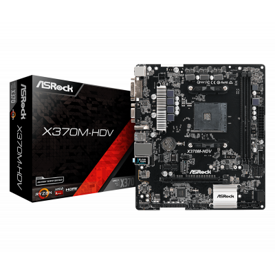Материнская плата ASRock X370M-HDV AM4 2xDDR4 4xSATA3 1xUM.2 D-Sub+DVI+HDMI mATX