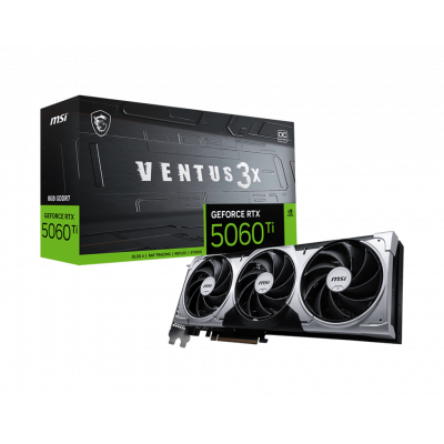 Видеокарта MSI GeForce RTX 5060 Ti 8G VENTUS 3X OC, 8Gb GDDR7 128-bit 1xHDMI 3xDP G506T-8V3C