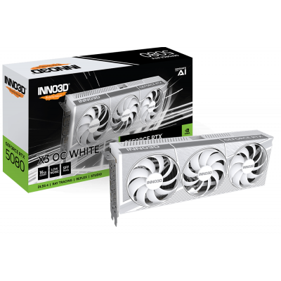 Видеокарта Inno3D GeForce RTX5080 X3 OC White, 16G GDDR7 256-bit 1xHDMI 3xDP N50803-16D7X-17605211