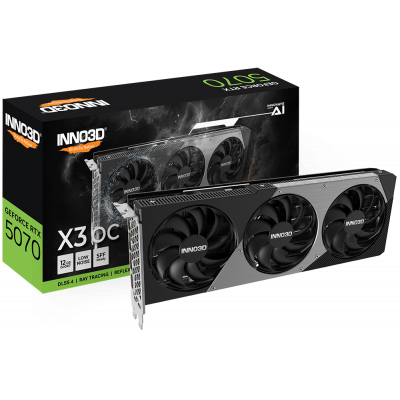 Видеокарта Inno3D GeForce RTX5070 X3 OC, 12G GDDR7 192-bit 1xHDMI 3xDP N50703-12D7X-195064L