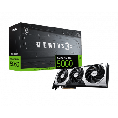 Видеокарта MSI GeForce RTX 5060 8G VENTUS 3X OC, 8G GDDR7 128bit 1xHDMI 3xDP