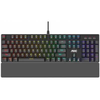 Механическая Игровая Клавиатура  AOC GK500, 104 клавиш, RGB кабель 1,8м, USB2.0 RED GK500DR2R