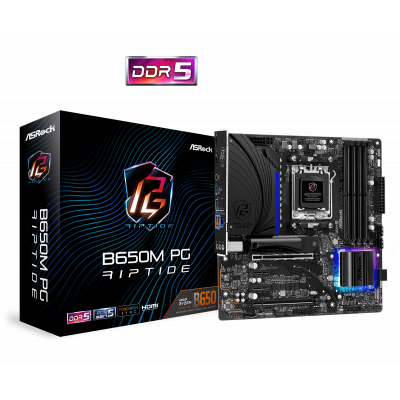 Материнская плата ASRock B650M PG RIPTIDE AM5 4xDDR5 4xSATA3 2xM.2 HDMI DP mATX