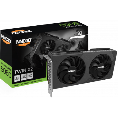 Видеокарта Inno3D GeForce RTX5060 TWIN X2, 8G GDDR7 128-bit HDMI 3xDP N50602-08D7-195071N