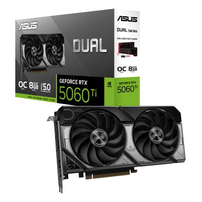 Видеокарта ASUS GeForce DUAL-RTX5060TI-O8G, 8GB GDDR7 128-bit 1xHDMI 3xDP DUAL-RTX5060TI-O8G Видеокарта ASUS GeForce DUAL-RTX5060TI-O8G, 8GB GDDR7 128-bit 1xHDMI 3xDP DUAL-RTX5060TI-O8G
