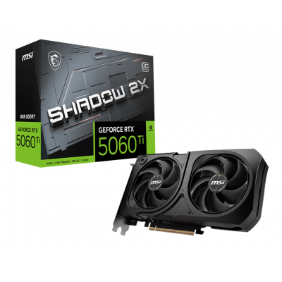 Видеокарта MSI GeForce RTX 5060 Ti 8G SHADOW 2X OC PLUS, 8Gb GDDR7 128-bit 1xHDMI 3xDP G506T-8S2CP