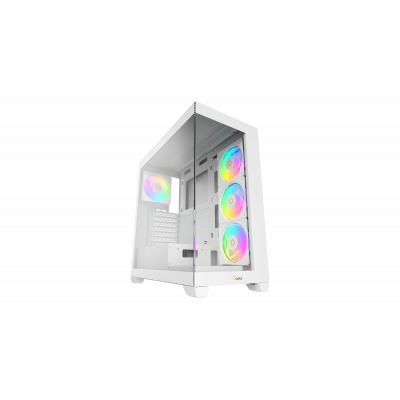Корпус Ocypus Gamma C72 WH ARGB ATX/mATX/ITX 3xUSB Белый Gamma-C72-WHD400XX-GL