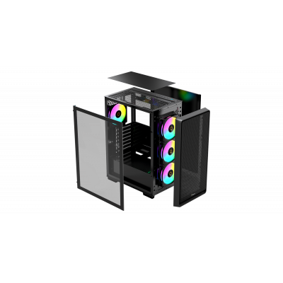 Корпус Ocypus Gamma C60 BK ARGB ATX/mATX/ITX 3xUSB Черный Gamma-C60-BKG400XX-GL