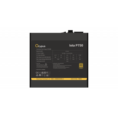 Блок питания Ocypus Iota P750 Черный 750W Full Modular, 80+ GOLD, КПД 91% Iota-P750-G1FFBK024X-EU
