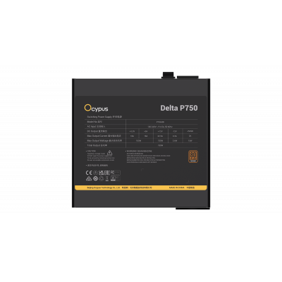 Блок питания Ocypus Delta P750 Черный 750W Non modular, 80+ Bronze, КПД 87% Delta-P750-B1FDBK024X-E
