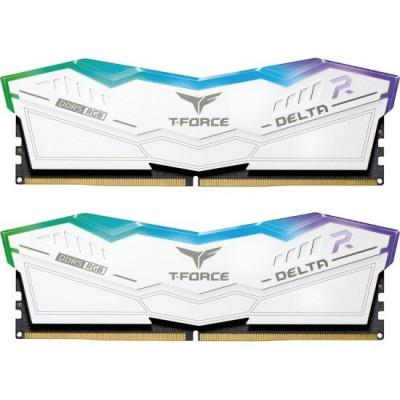 Оперативная память 32GB Kit (2x16GB) 6200MHz DDR5 Team Group DELTA RGB CL38 WH FF4D532G6200HC38ADC01