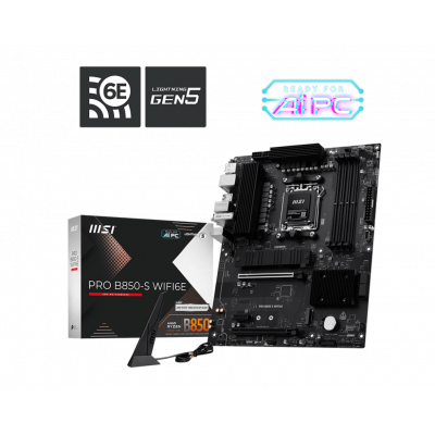 Материнская плата MSI PRO B850-S WIFI6E AM5 4xDDR5 4xSATA RAID 2xM.2 HDMI DP Type-C ATX