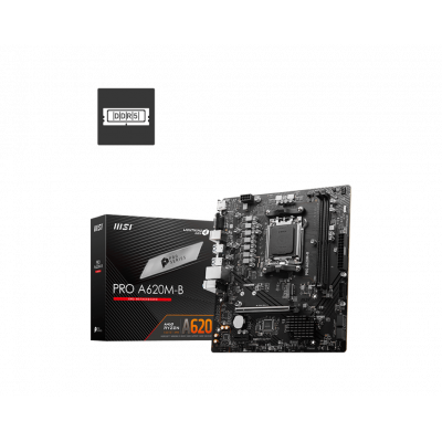 Материнская плата MSI PRO A620M-B AM5 2xDDR5 4xSATA3 RAID M.2 VGA HDMI mATX