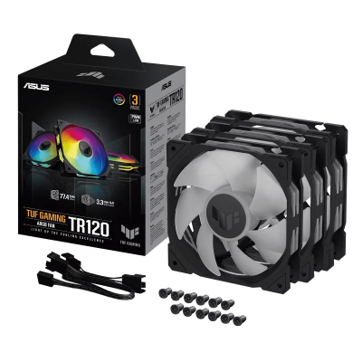 Вентилятор для корпуса ASUS TUF GAMING TR120 FAN ARGB BLACK 3IN1 120x120x28 AuraSync TR120-1/BK/3 IN