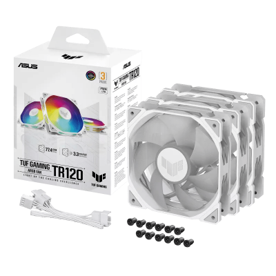 Вентилятор для корпуса ASUS TUF GAMING TR120 FAN ARGB WHITE 3IN1 120x120x28 AuraSync TR120-1/WT/3 IN