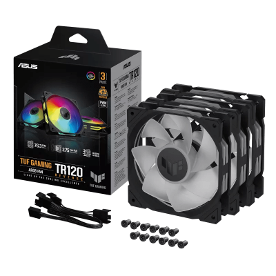 Вентилятор для корпуса ASUS TUF GAMING TR120 FAN ARGB REVERSE BLACK 3IN1 120x120x28 TR120-1R/BK/REV/