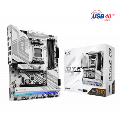 Материнская плата ASRock X870 PRO RS AM5 4xDDR5 4xSATA3 3xM.2 1xHDMI 2xType-C ATX