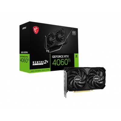 Видеокарта MSI GeForce RTX 4060TI 8G VENTUS 2X BLACK E1 OC, 8G GDDR6 128-bit HDMI 3xDP 1xHDMI