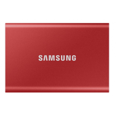 Внешний SSD  500Gb Samsung T7 USB 3.2 Gen.2 (10 Гбит/c)  AES 256, Красный, MU-PC500R/WW