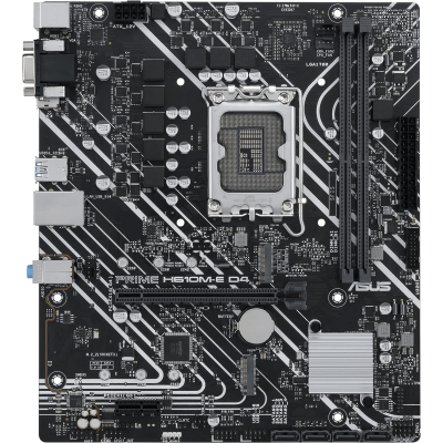 Материнская плата ASUS PRIME  H610M-R D4-SI, LGA1700 2xDDR4 4xSATA3 M.2 D-Sub DVI mATX