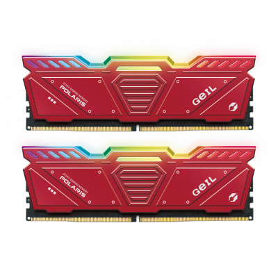 Оперативная память 32GB Kit (2x16GB) GEIL Polaris RGB 5200Mhz DDR5 PC5-41600 GOSR532GB5200C42DC Red